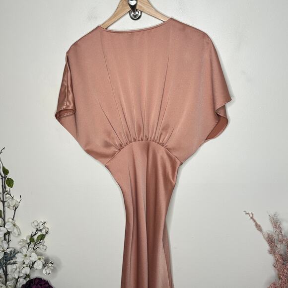 ANTHROPOLOGIE x BHLDN Leila Satin Charmeuse Dress Sedona Sunset Sz 4 {FF54} - Picture 6 of 8